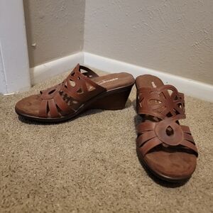 Walking Cradles Brown Wedge Sandals